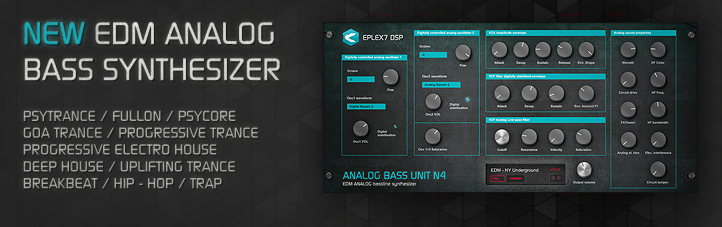 Analog bass Unit N4 synthesizer usage in various music styles