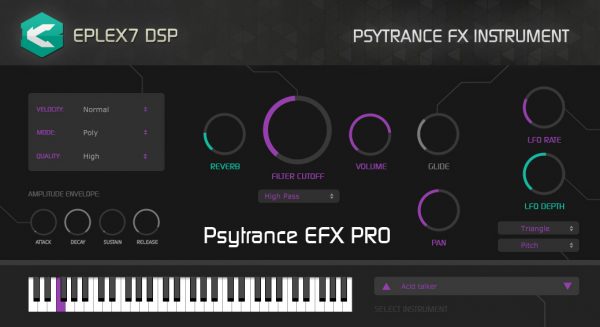 Eplex7 DSP Psytrance EFX Pro psytrance plug-in instrument, psychedelic fx plug-in (VST / AU, Win / Mac)