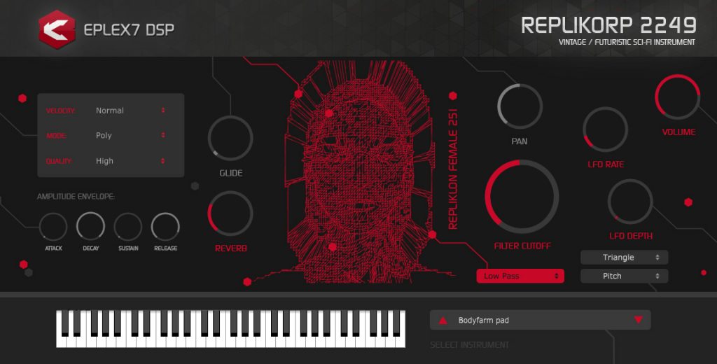 VSTi / AU plug-in instrument with analog sounds and futuristic sound atmosphere