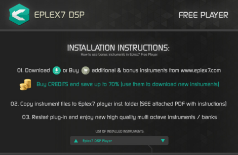 Eplex7 Player Free plug-in instrument
