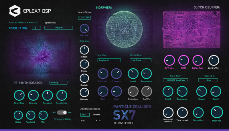 Eplex7 Particle Collider SX7 hybrid experimental fx synthesizer VSTi plug-in