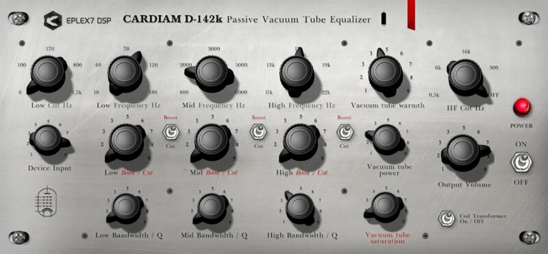 Eplex7 Cardiam D-142k vacuum tube passive equalizer plugin VST