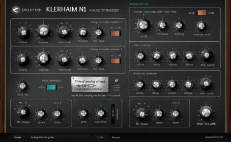 Klerhaim N1 analog VST synthesizer with virtual circuit emulation