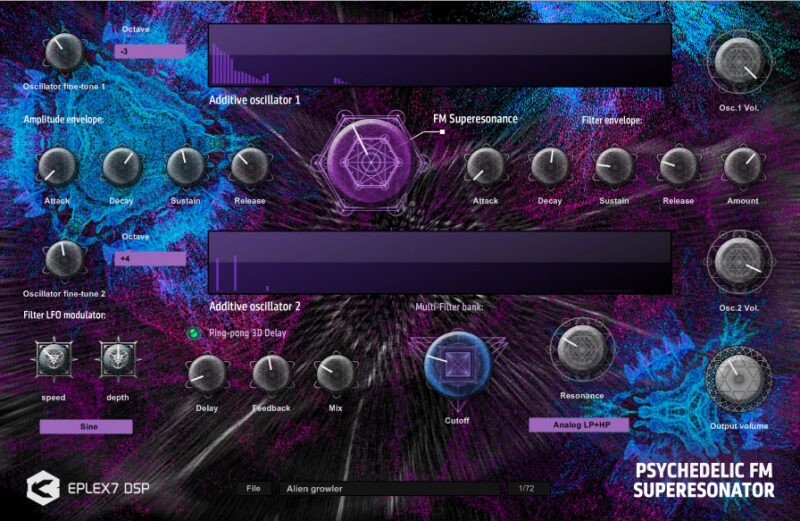 Psychedelic FM Superesonator plugin FM synthesizer with advanced FM synthesis