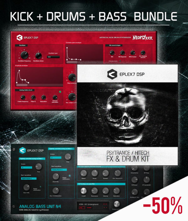 Kick drums bass bundle VST plugins and drum kit samples