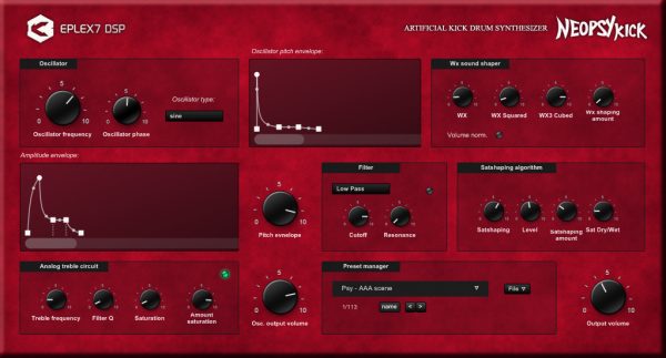 Neopsy kick – artificial kick drum generator VST plugin synthesizer