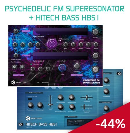 Time-limited plugin bundle Psy FM Superesonator and Hitech Bass HBS1 synthesizer