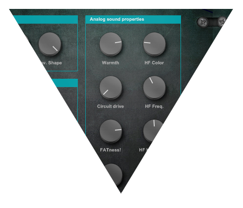 Analog sound emulation technology knobs on Analog Bass Unit N4 plug-in